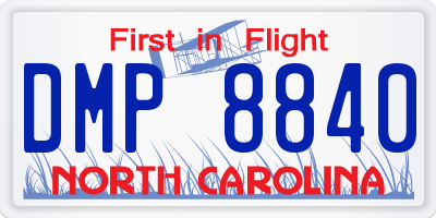 NC license plate DMP8840