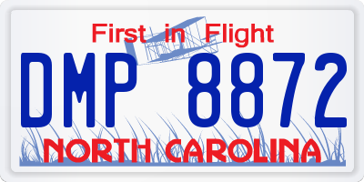 NC license plate DMP8872