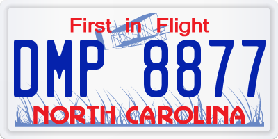 NC license plate DMP8877