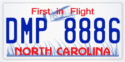 NC license plate DMP8886