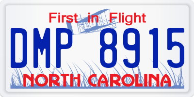 NC license plate DMP8915