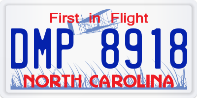 NC license plate DMP8918