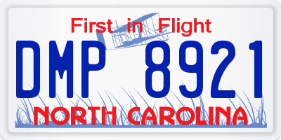 NC license plate DMP8921