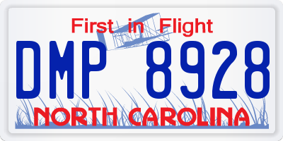 NC license plate DMP8928