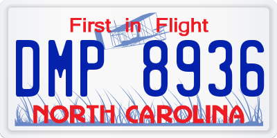 NC license plate DMP8936