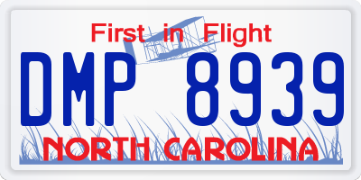 NC license plate DMP8939