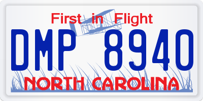 NC license plate DMP8940