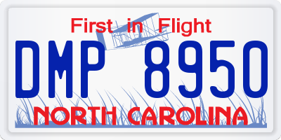 NC license plate DMP8950
