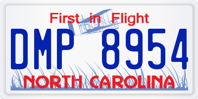 NC license plate DMP8954