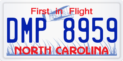 NC license plate DMP8959