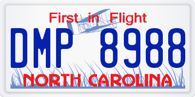 NC license plate DMP8988