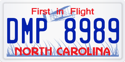 NC license plate DMP8989