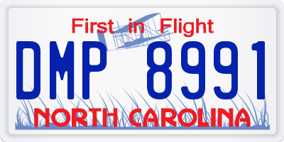 NC license plate DMP8991
