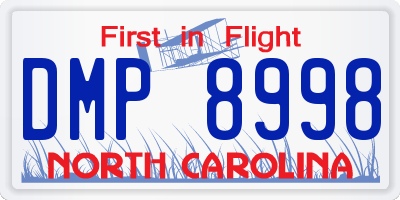 NC license plate DMP8998