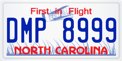 NC license plate DMP8999