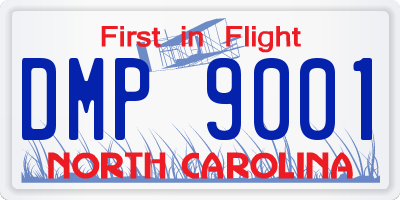 NC license plate DMP9001