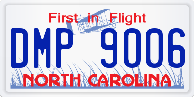 NC license plate DMP9006