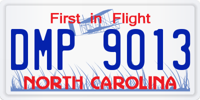NC license plate DMP9013