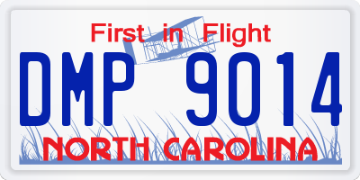 NC license plate DMP9014
