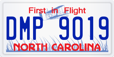 NC license plate DMP9019