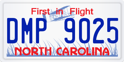 NC license plate DMP9025