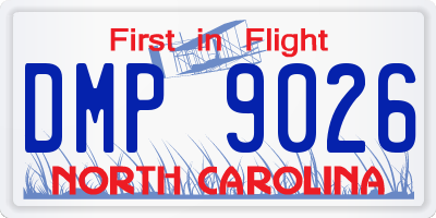 NC license plate DMP9026