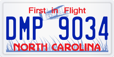 NC license plate DMP9034