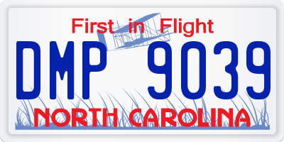 NC license plate DMP9039