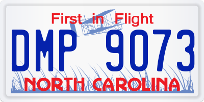 NC license plate DMP9073