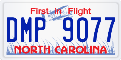 NC license plate DMP9077