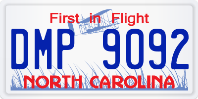 NC license plate DMP9092