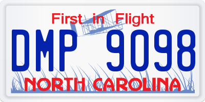 NC license plate DMP9098