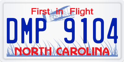 NC license plate DMP9104