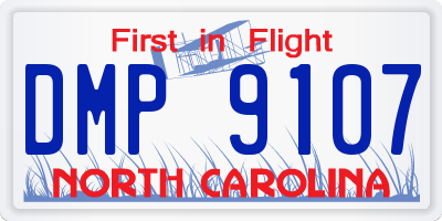 NC license plate DMP9107