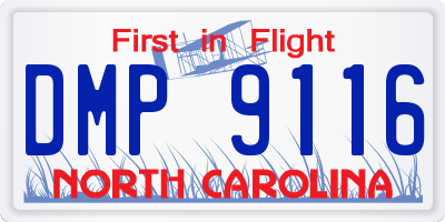 NC license plate DMP9116