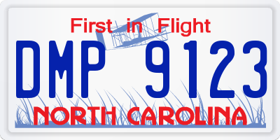 NC license plate DMP9123