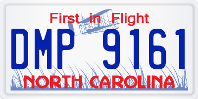 NC license plate DMP9161