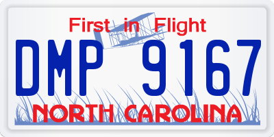 NC license plate DMP9167