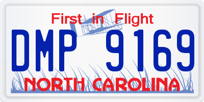 NC license plate DMP9169