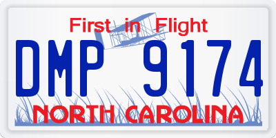 NC license plate DMP9174