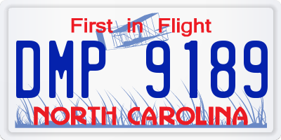NC license plate DMP9189