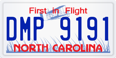 NC license plate DMP9191