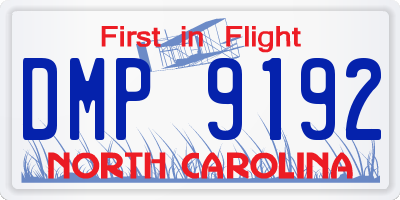 NC license plate DMP9192