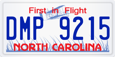 NC license plate DMP9215