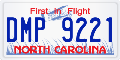 NC license plate DMP9221