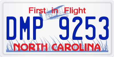 NC license plate DMP9253