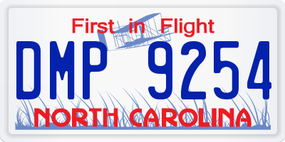 NC license plate DMP9254