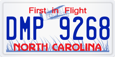 NC license plate DMP9268