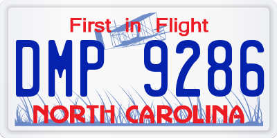 NC license plate DMP9286
