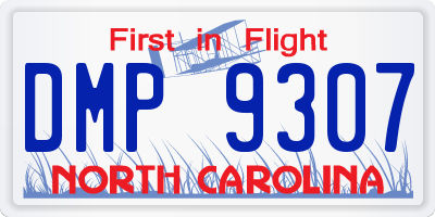 NC license plate DMP9307
